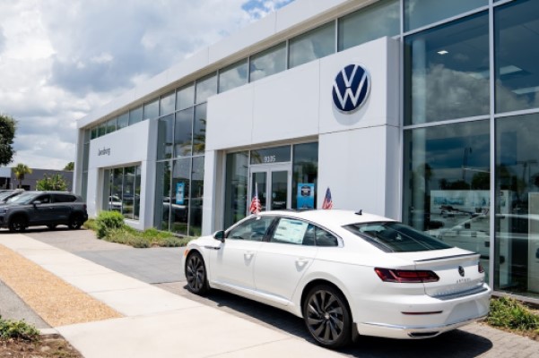 Interior shot of the showroom in a dealership